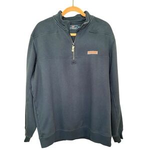 Vineyard Vines Quarter Zip Pullover Sweatshirt Navy Blue Cotton Mens Large